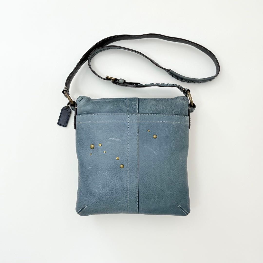 COACH ショルダーバッグ スタッズ カットワーク ブルー ヴィンテージ