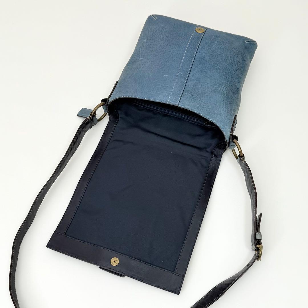 COACH ショルダーバッグ スタッズ カットワーク ブルー ヴィンテージ