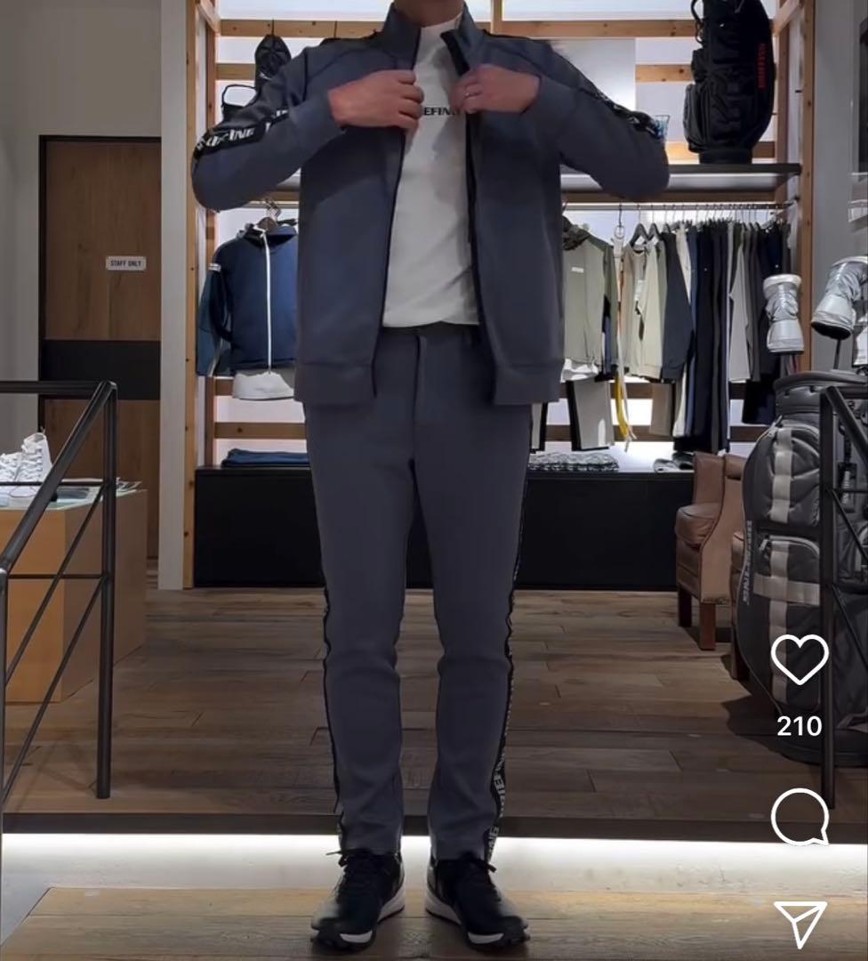 極美品★70,400円 メンズL ブリーフィング サイドロゴセットアップ 上下