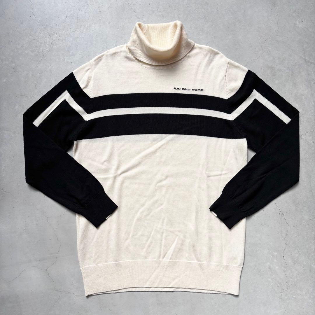 JUN&ROPE’ ジュンアンドロペ ウールニットタートルネックセーター ロゴ