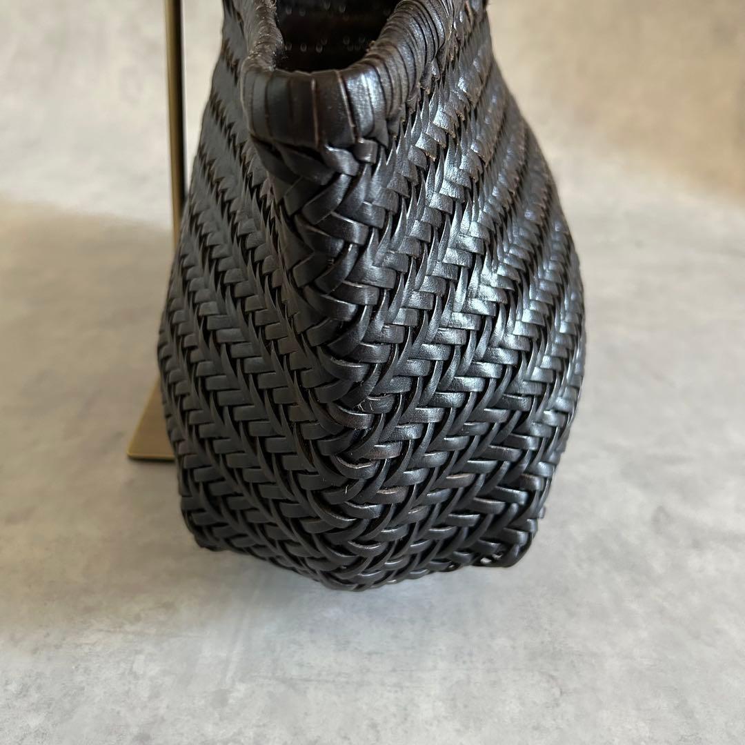 美品ドラゴンDragon メッシュバッグトートバッグレザー肩掛けダークブラウン