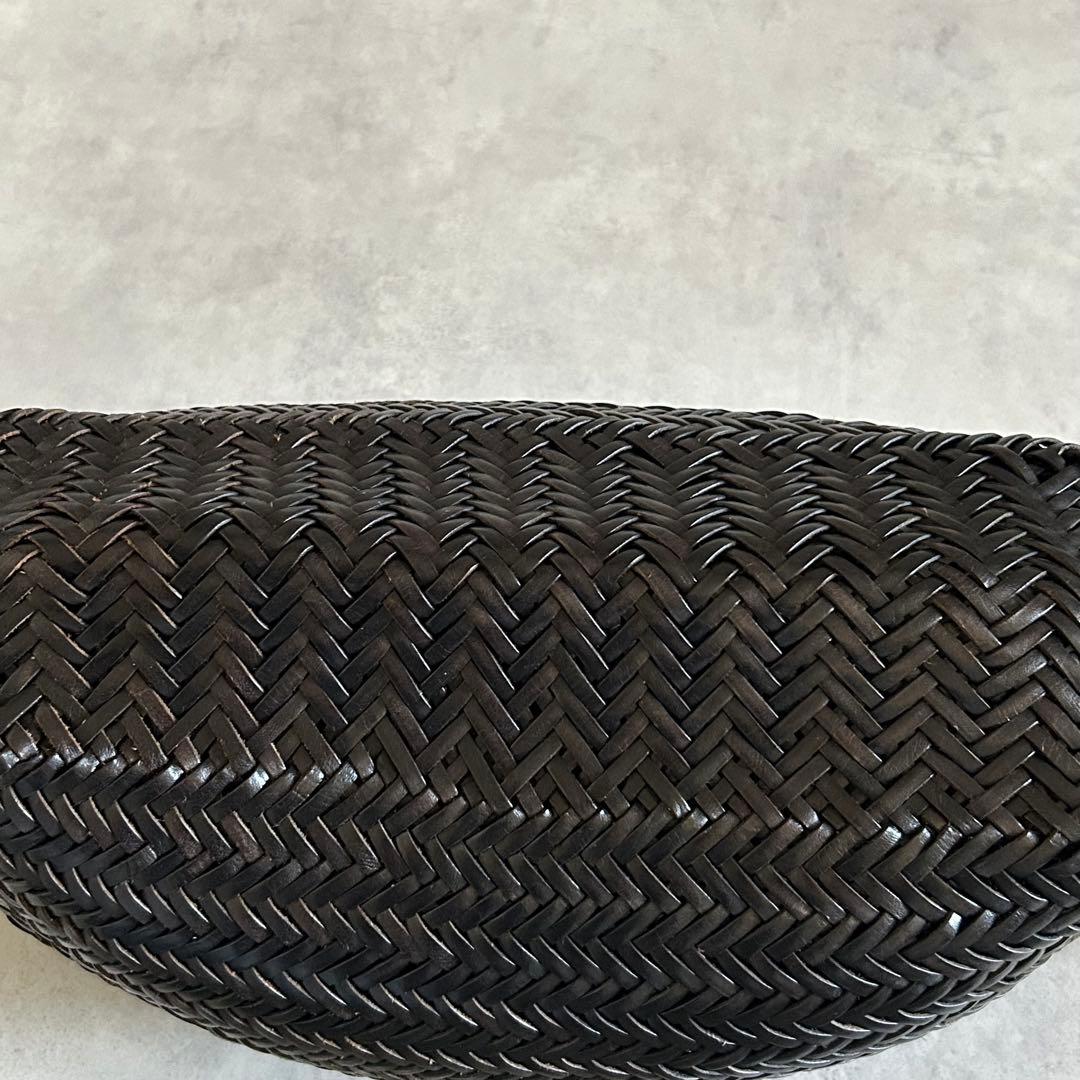 美品ドラゴンDragon メッシュバッグトートバッグレザー肩掛けダークブラウン