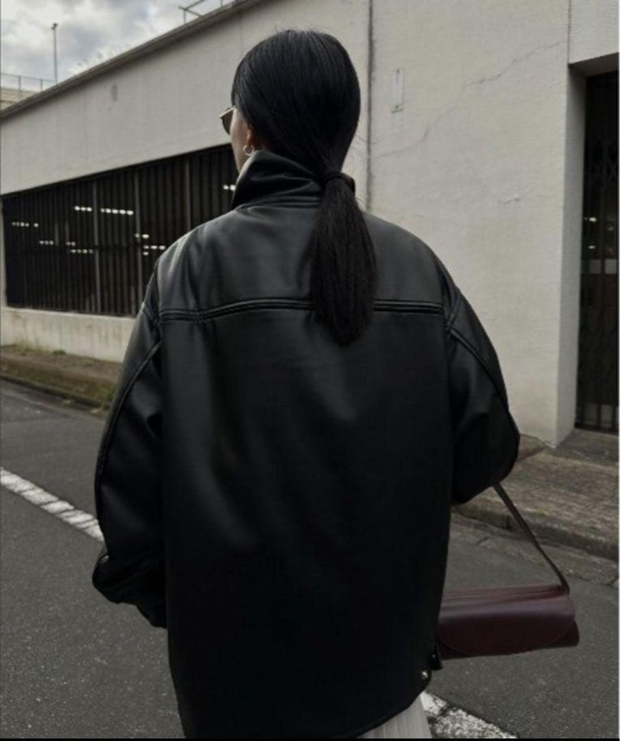 ジャケット・アウター PASTING LIKE SYNTHETIC LEATHER JACKET