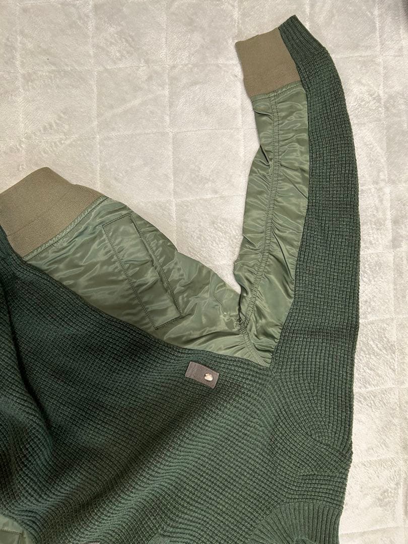 sacai ニット×MA-1 ナイロン切替 セーター