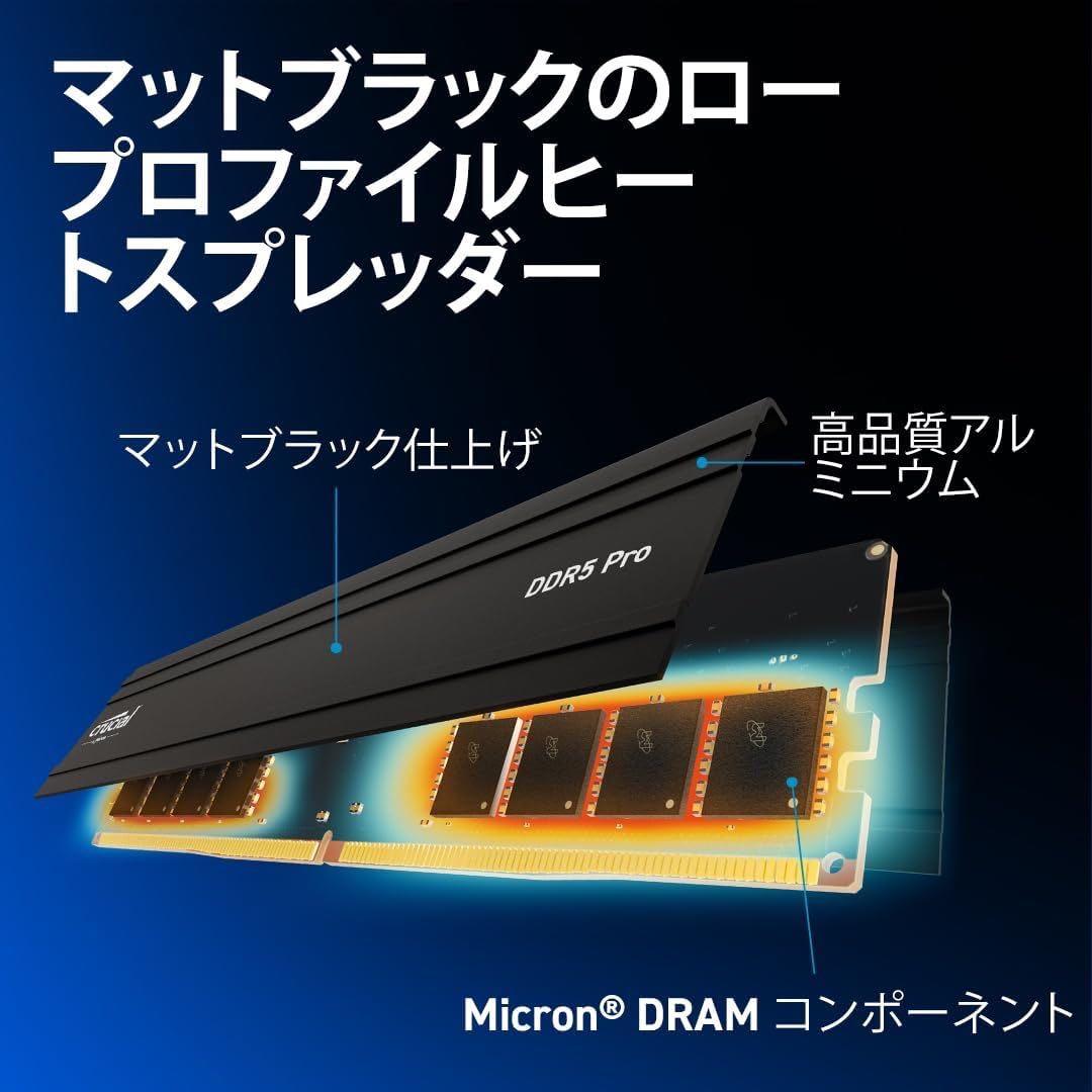 Micron 96GB DDR5-5600 48GBx2マイクロン デスクトップ