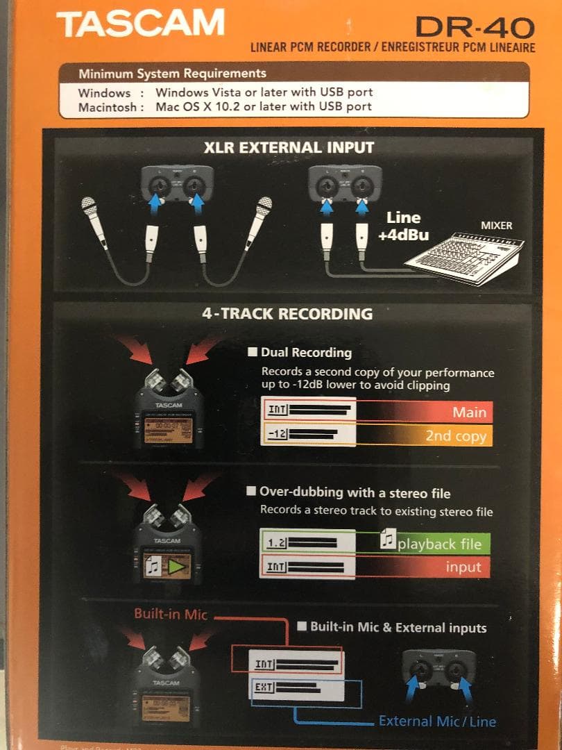 TASCAM リニアPCMレコーダー DR-40VER2-J（アクセサリー付き）