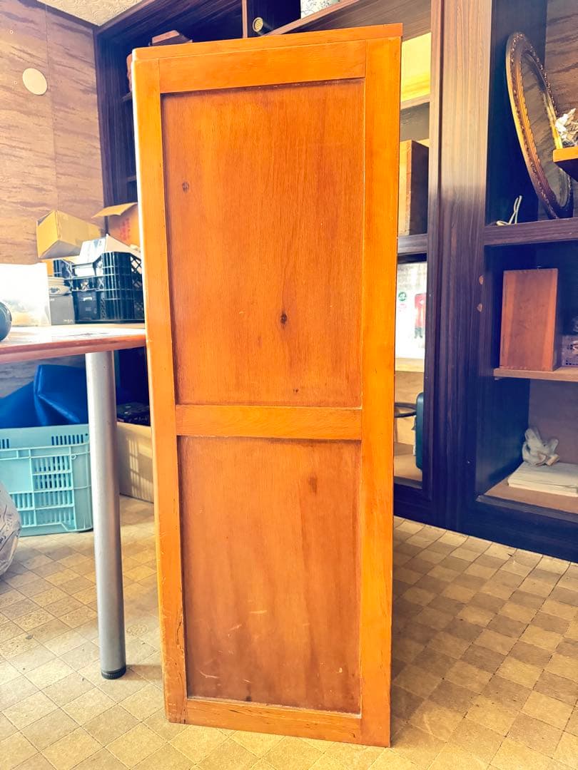 レトロ木製収納キャビネット 7引き出し