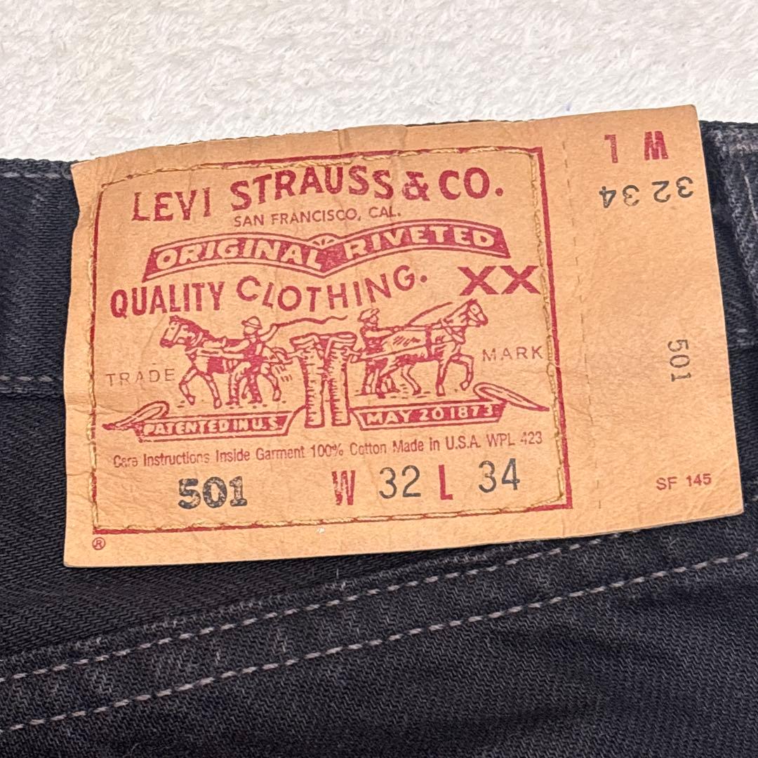 美品 Levi's 501-0660 USA製 後染 ブラック W32
