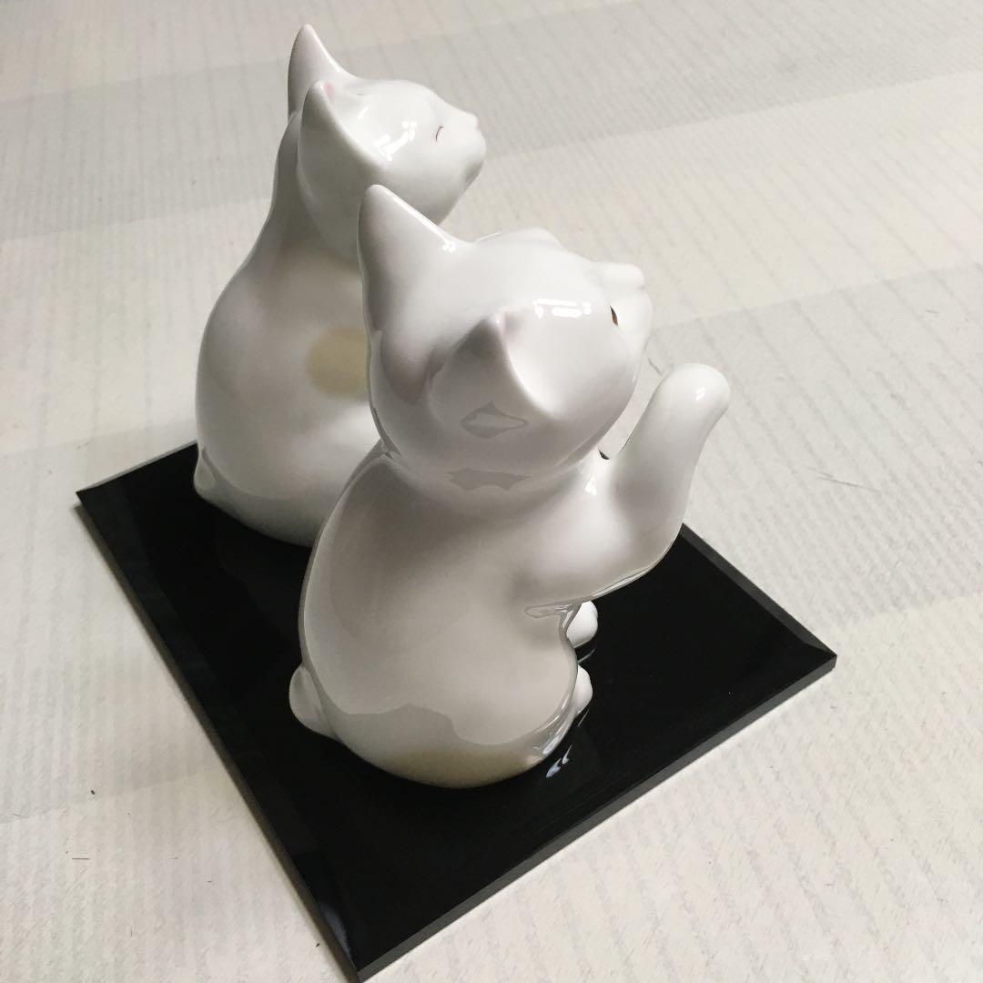 希少！とにかく可愛いノリタケ 「招き猫 」小 2匹+飾り台箱あり