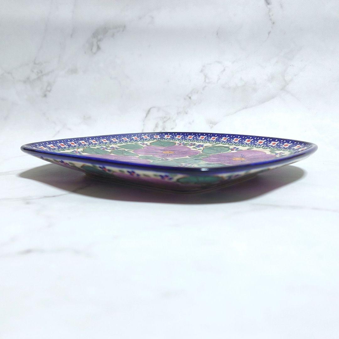 新品 ポーリッシュポタリー Milena社 Aデザイン スクエアプレート 紫