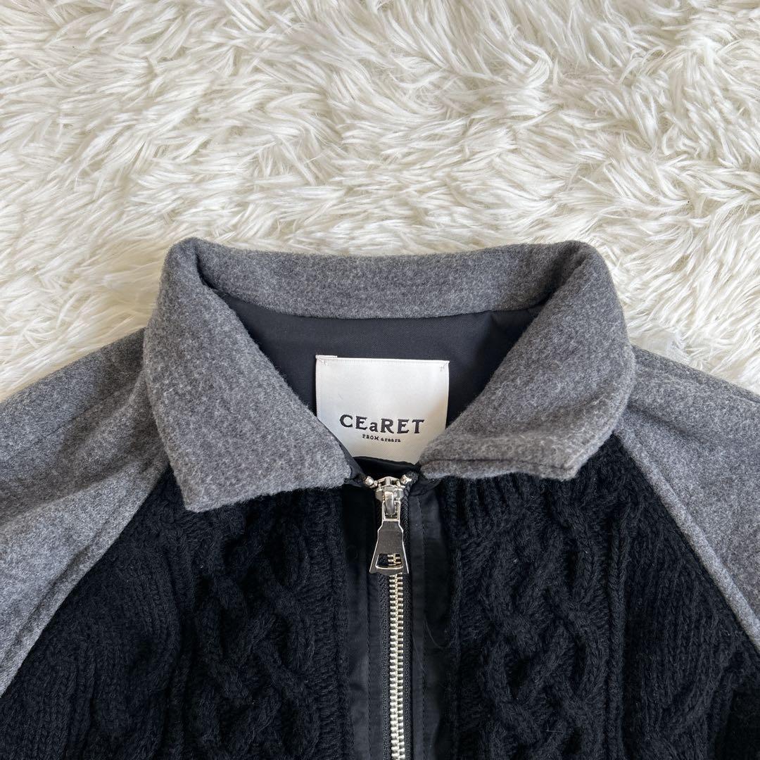 定価5.9万 シーレットフロムアラアラ ニットドッキングコート ブルゾン
