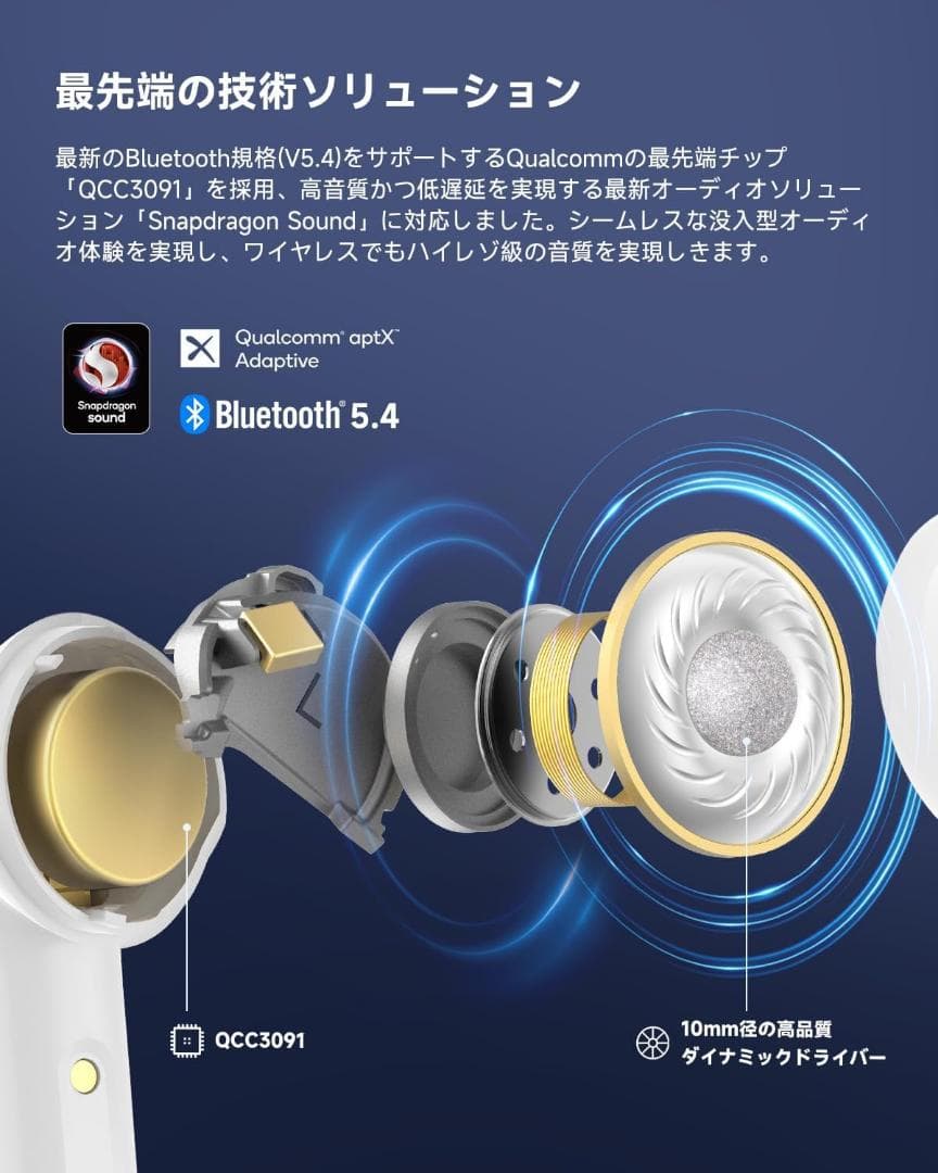 【新品・未開梱】EarFun Air Pro 4 ワイヤレスイヤホン　ホワイト