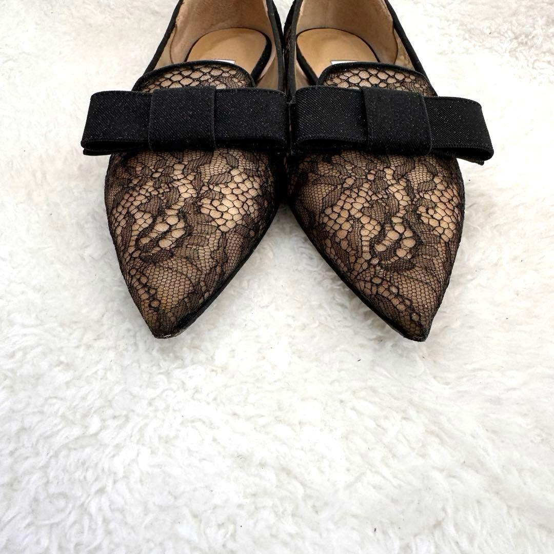 JIMMY CHOO GALA フラットシューズ リボン レース　ジミーチュウ