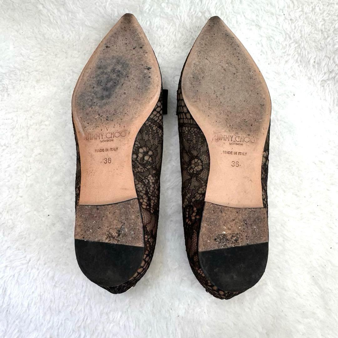 JIMMY CHOO GALA フラットシューズ リボン レース　ジミーチュウ