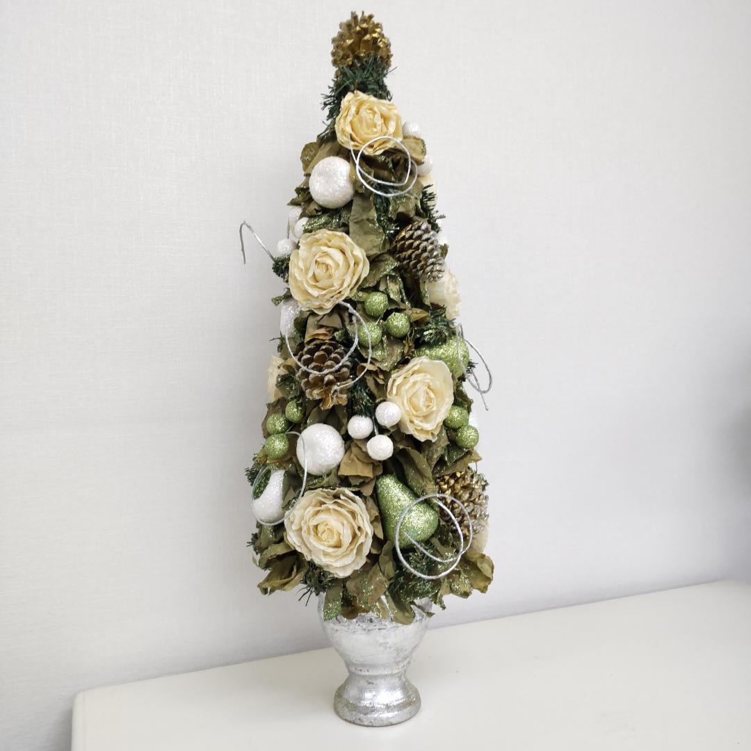 約66cm　トピアリー　造花　フラワー　グリーン　大きい　レアカラー