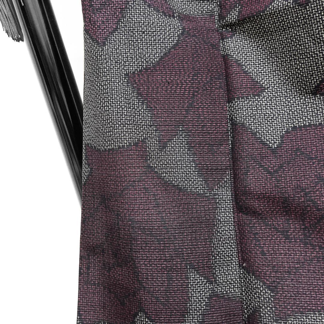 小紋　紬　薔薇模様　お洒落　着物　123b d ms