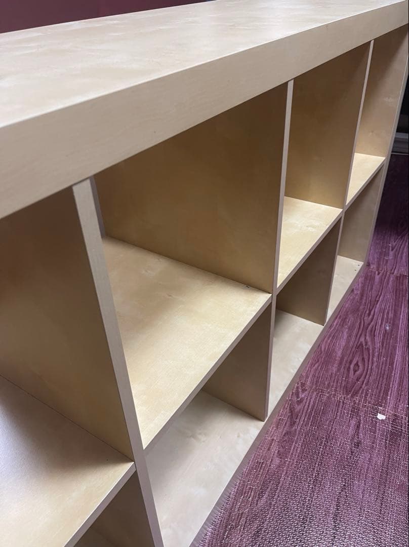 木製8マス本棚 ベージュ