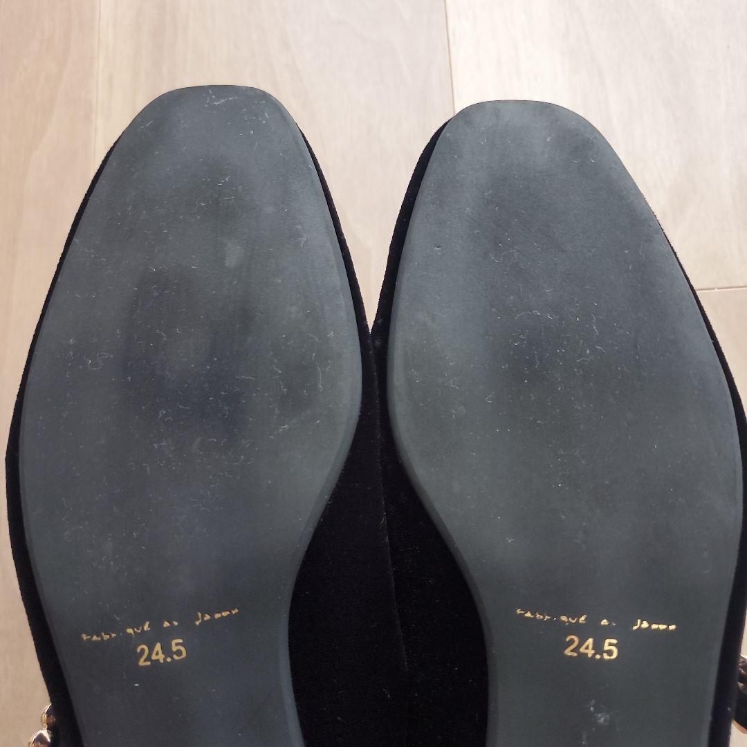 エマフランシス ビジューストラップ メリージェーン ブラックベルベット