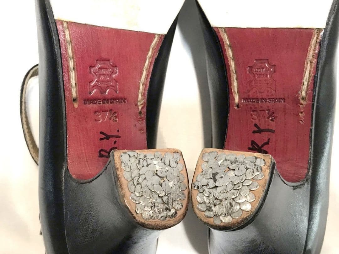 ブレリアbuleria フラメンコシューズ パンプス37ハーフ 23.5cm黒系