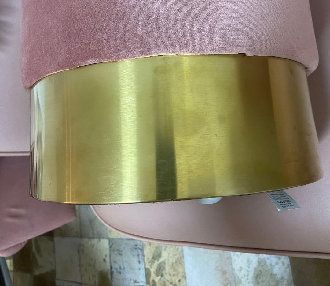 【KARE】ピンクベルベットスツール ゴールド脚