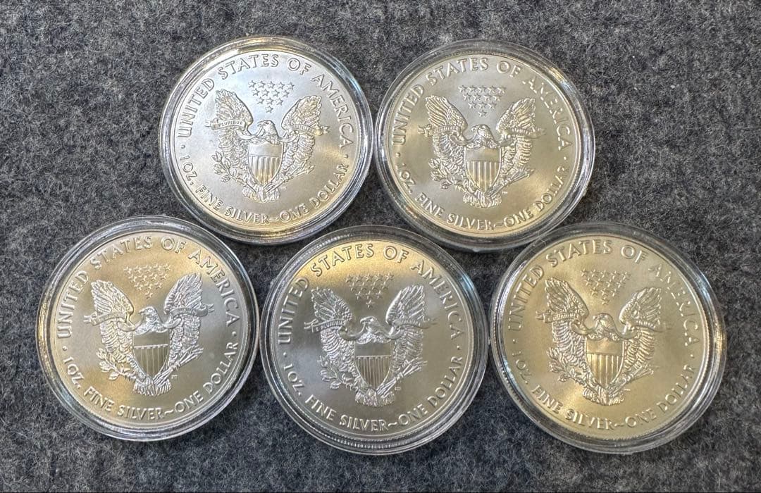 【はなちゃん】2020年【イーグル・ウォーキングリバティ】 純銀５枚セット