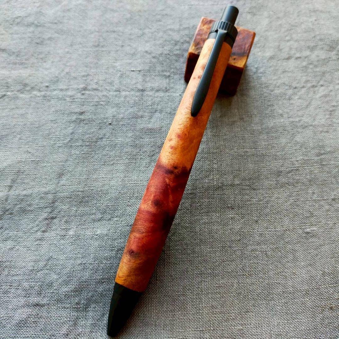 台湾楠瘤　ハンドメイド　木軸ボールペン　G2　天然木　ブラック