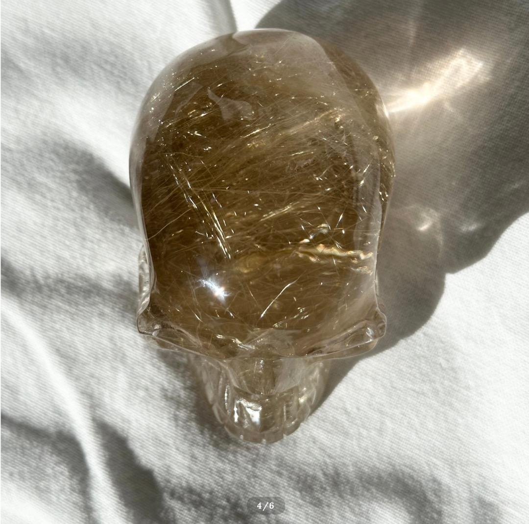 ゴールド ルチル スカル【ゴールド ルチル クォーツ】 From Brazil