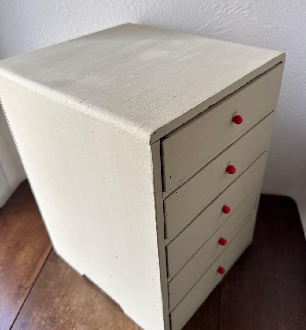 古道具　5杯の小引き出し　昭和レトロ　木製ドロワー　アンティーク