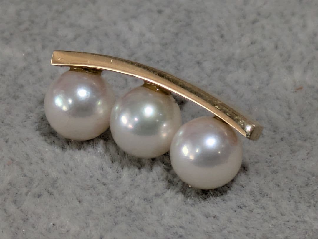 K18 真珠 3つのブローチ