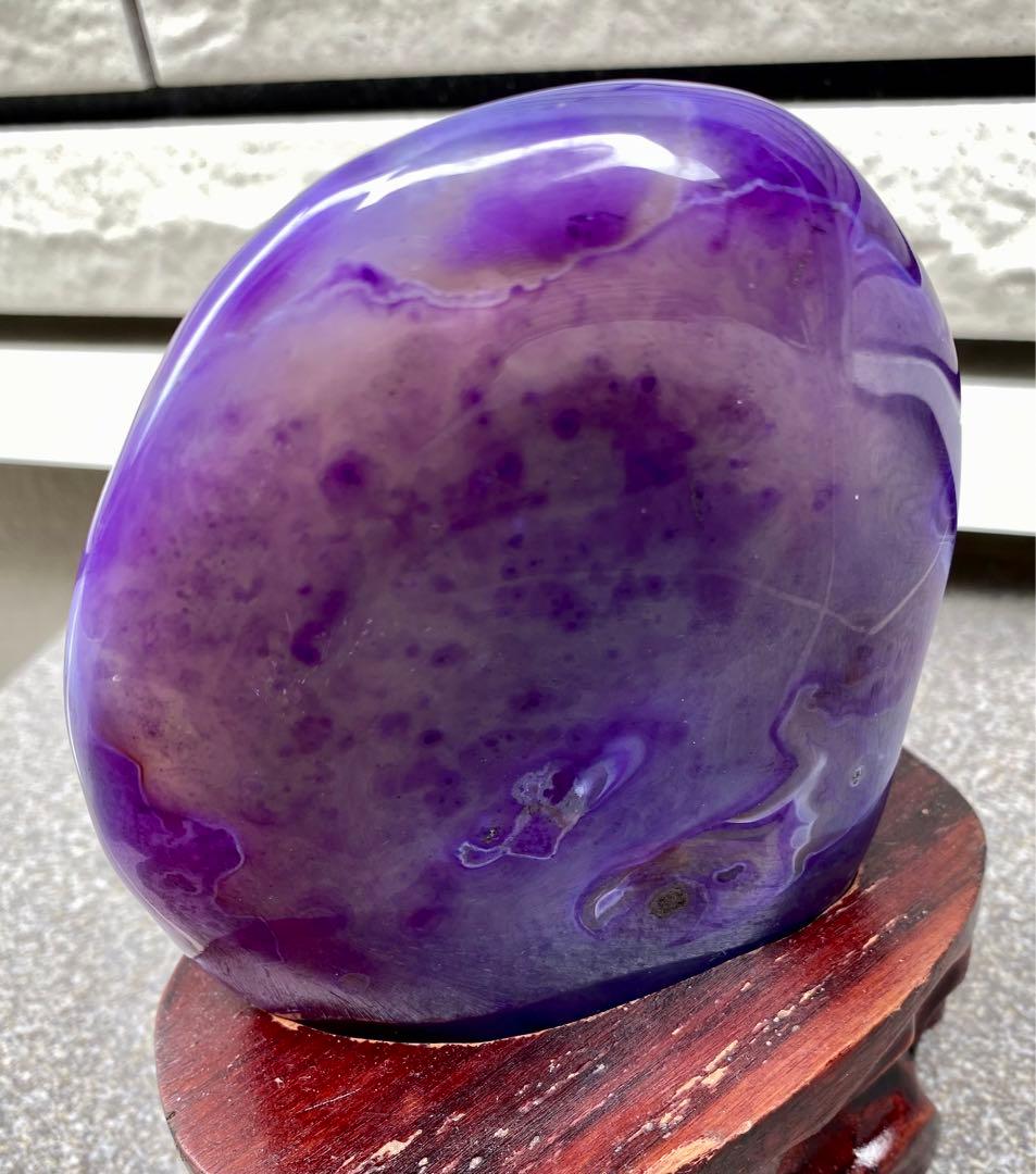 紫縞瑪瑙　パープルアゲート　レースアゲート　マダガスカル産天然　原石　797g