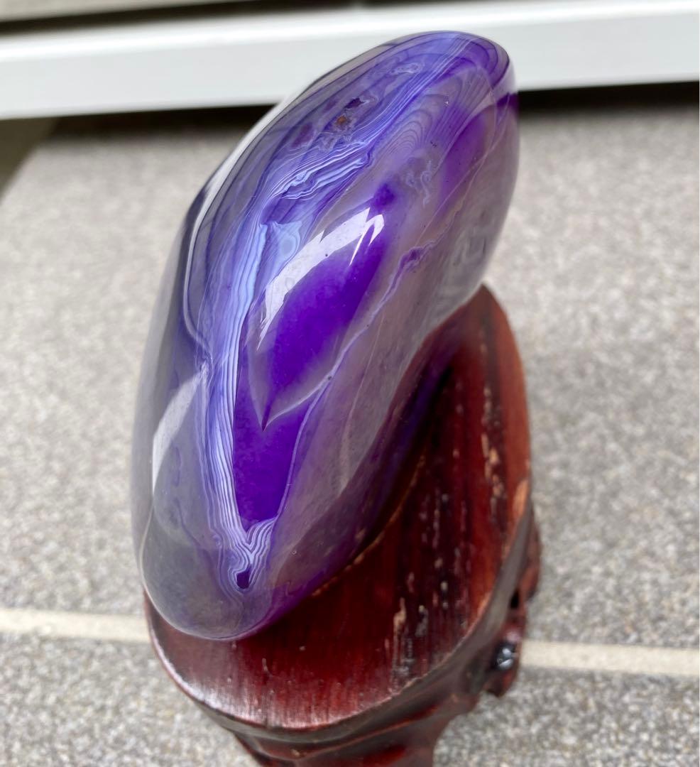 紫縞瑪瑙　パープルアゲート　レースアゲート　マダガスカル産天然　原石　797g