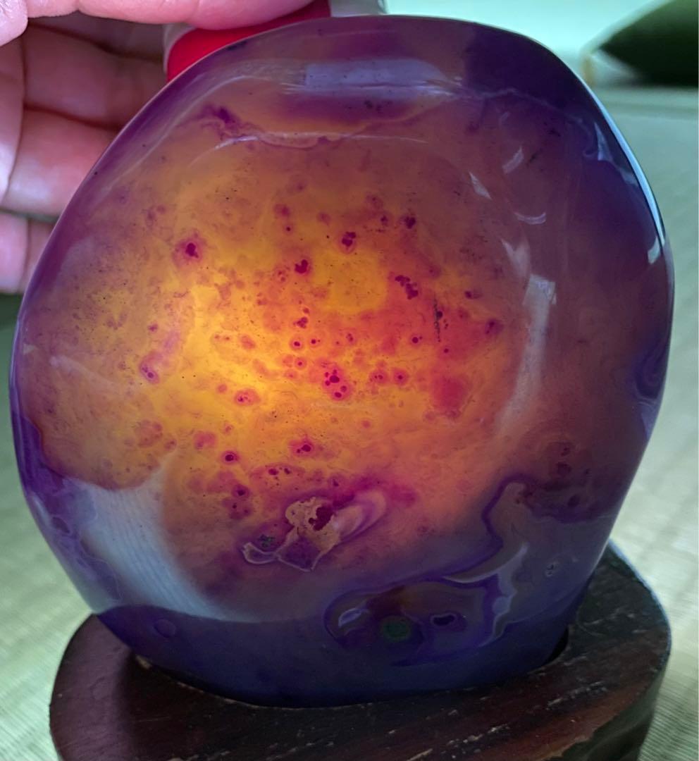 紫縞瑪瑙　パープルアゲート　レースアゲート　マダガスカル産天然　原石　797g