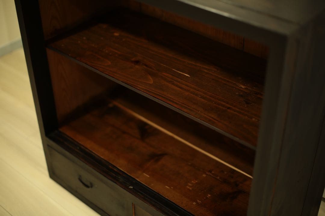 【アンティーク】ガラス戸収納棚