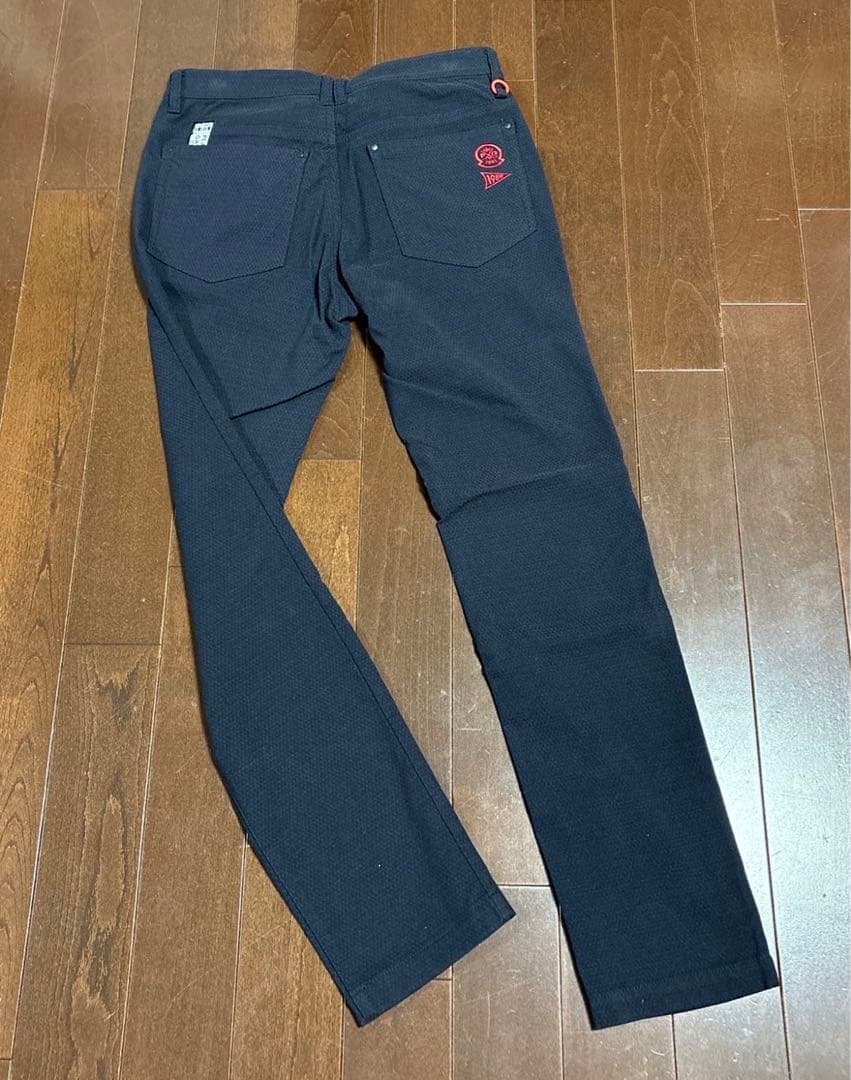 パーリーゲイツ　T/Cドビーピラミッド柄濃紺パンツサイズ4