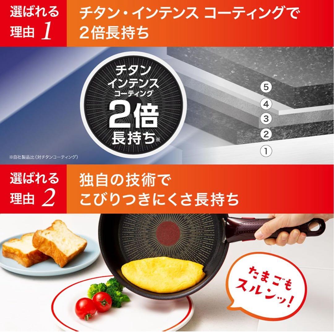 【休日特価】新品　ティファール　フライパン　ステンレス　2点　IH対応