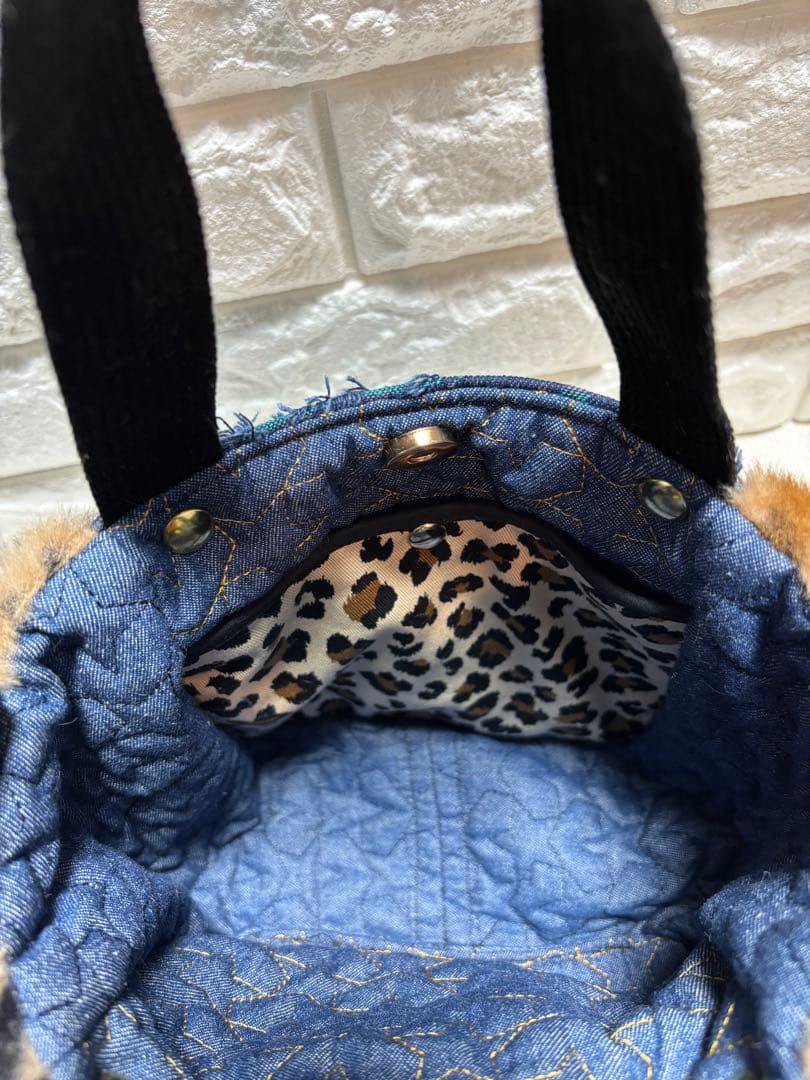 黒*こ様 コヤンイサムチョン　ハンドメイド　ミニファートートバッグ　ピンクうさち