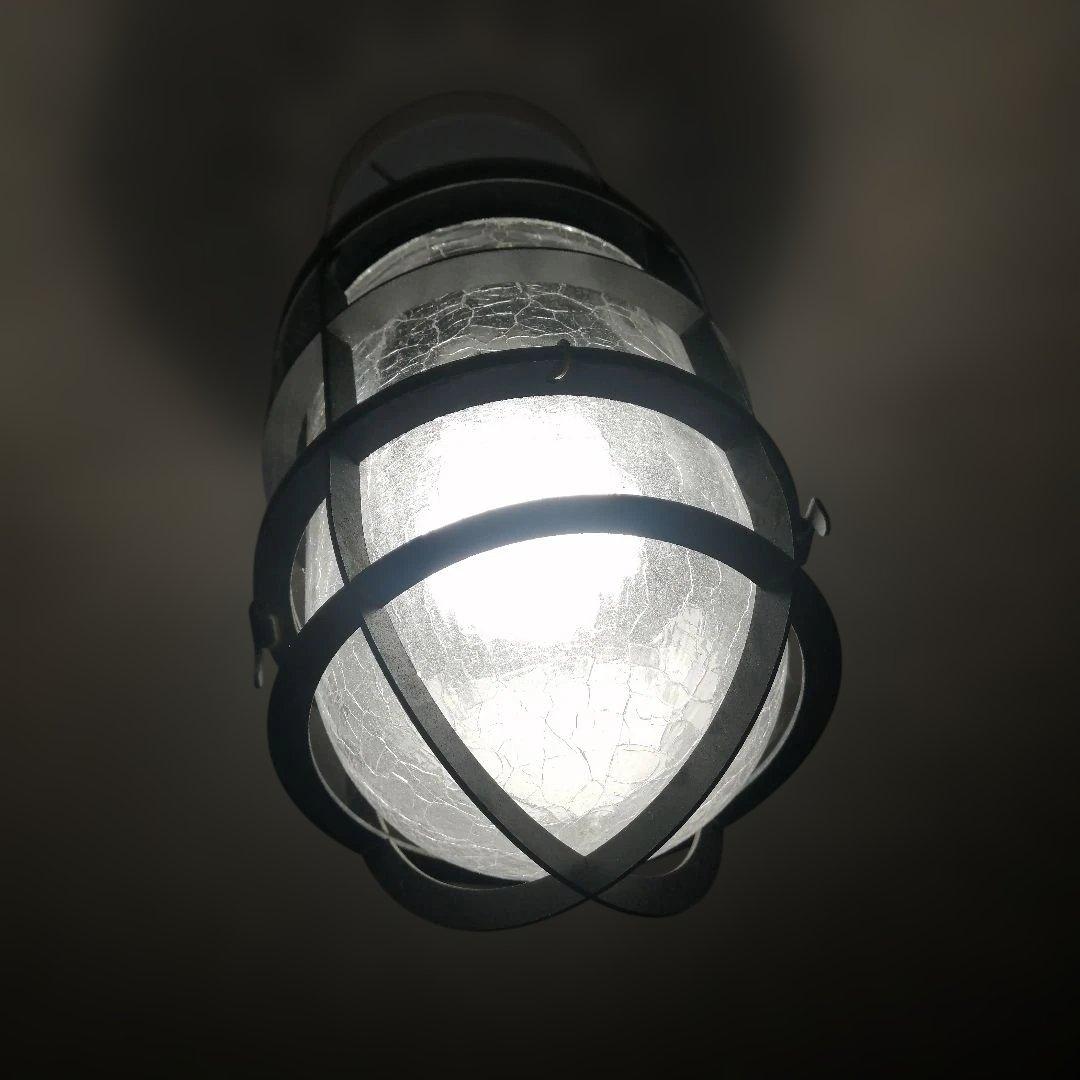 factory　船内レトロなアイアン×クラックガラスのシーリングライト　中古