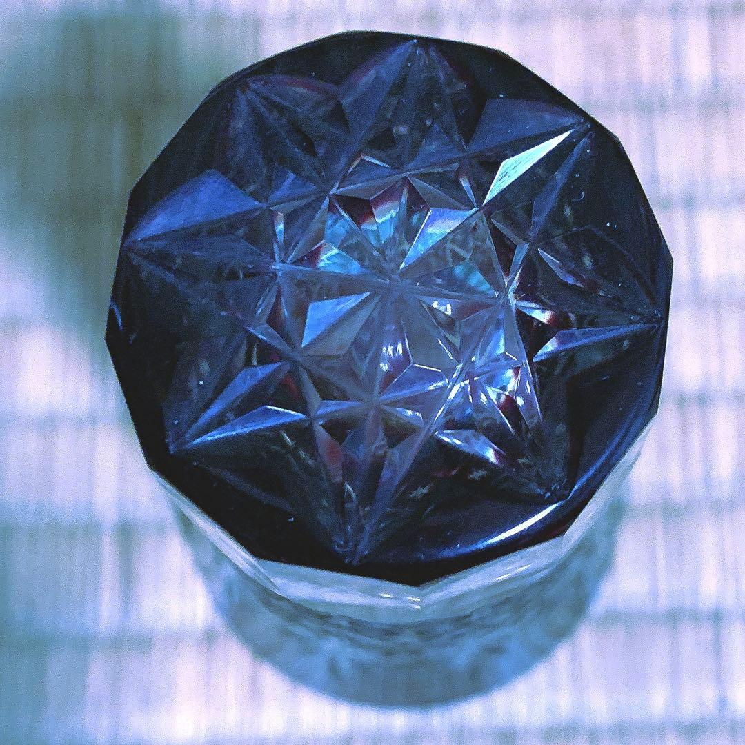 江戸切子 木箱入クリスタルガラス 伝統工芸士作 一口ビール 2個セット未使用