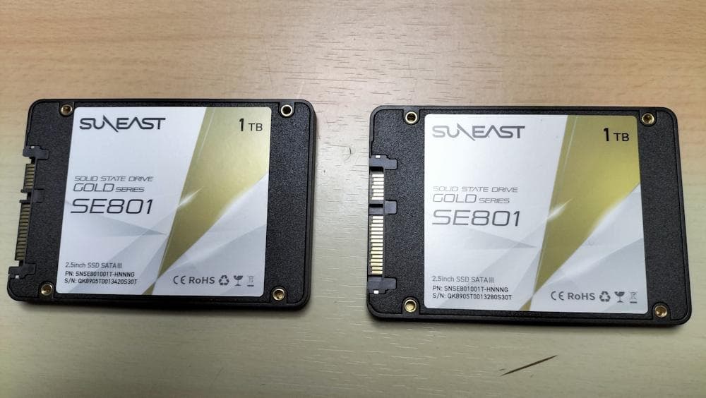 SUEAST SE801 GOLD 1TB SSD（2個セット）