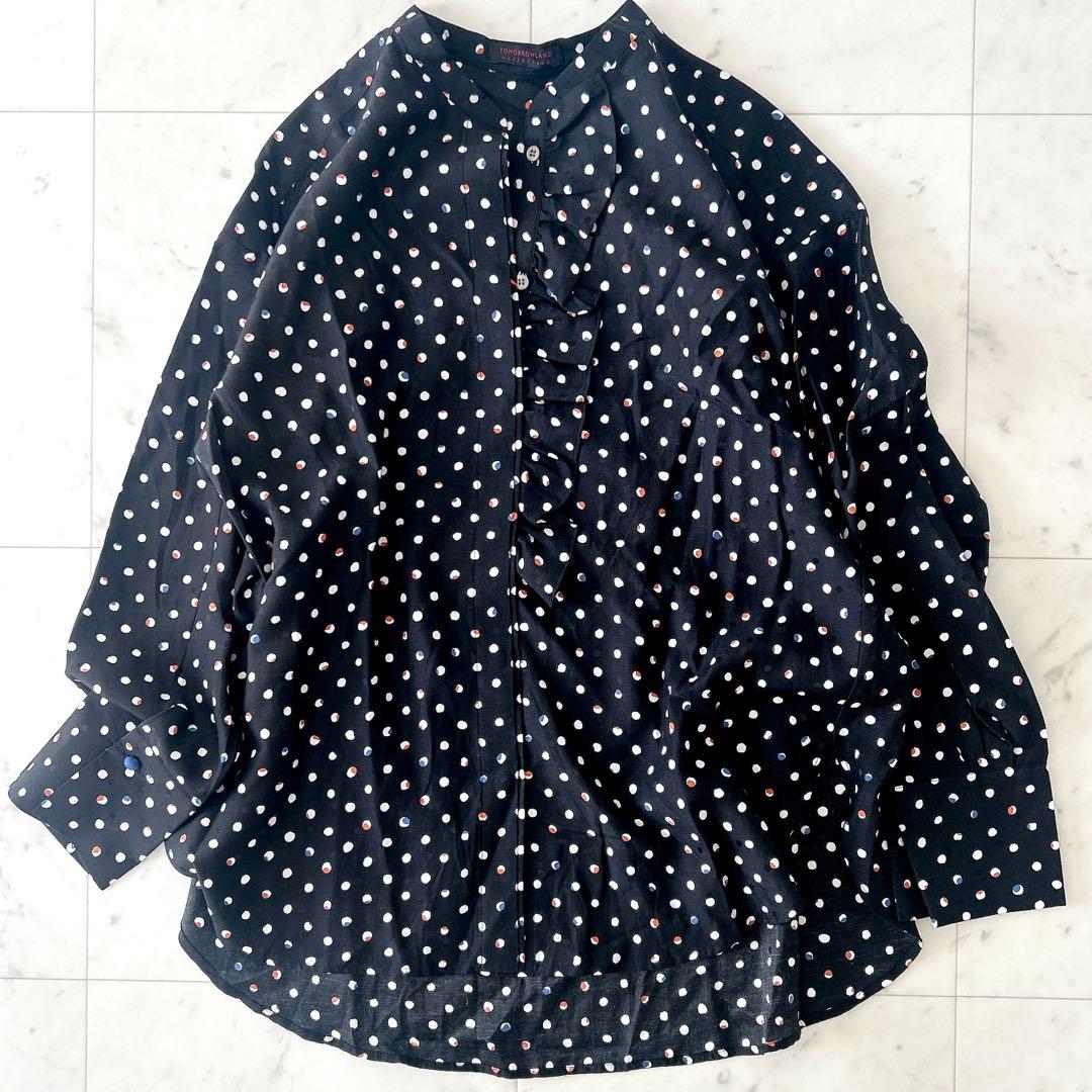 未使用タグ付き トゥモローランド コレクション シルク コットン 長袖ブラウス