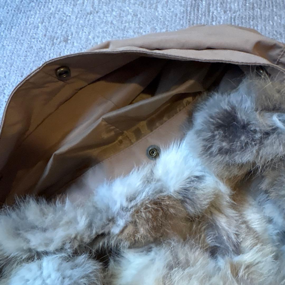 RESTIR ベージュ モッズコート ファー付き