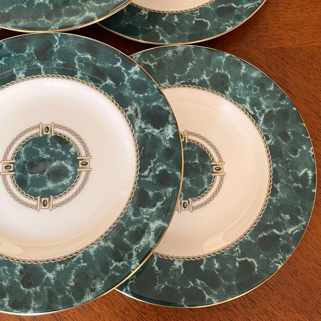 【希少品】英国製　ロイヤルウースター★メディチグリーン★デザート皿　6枚