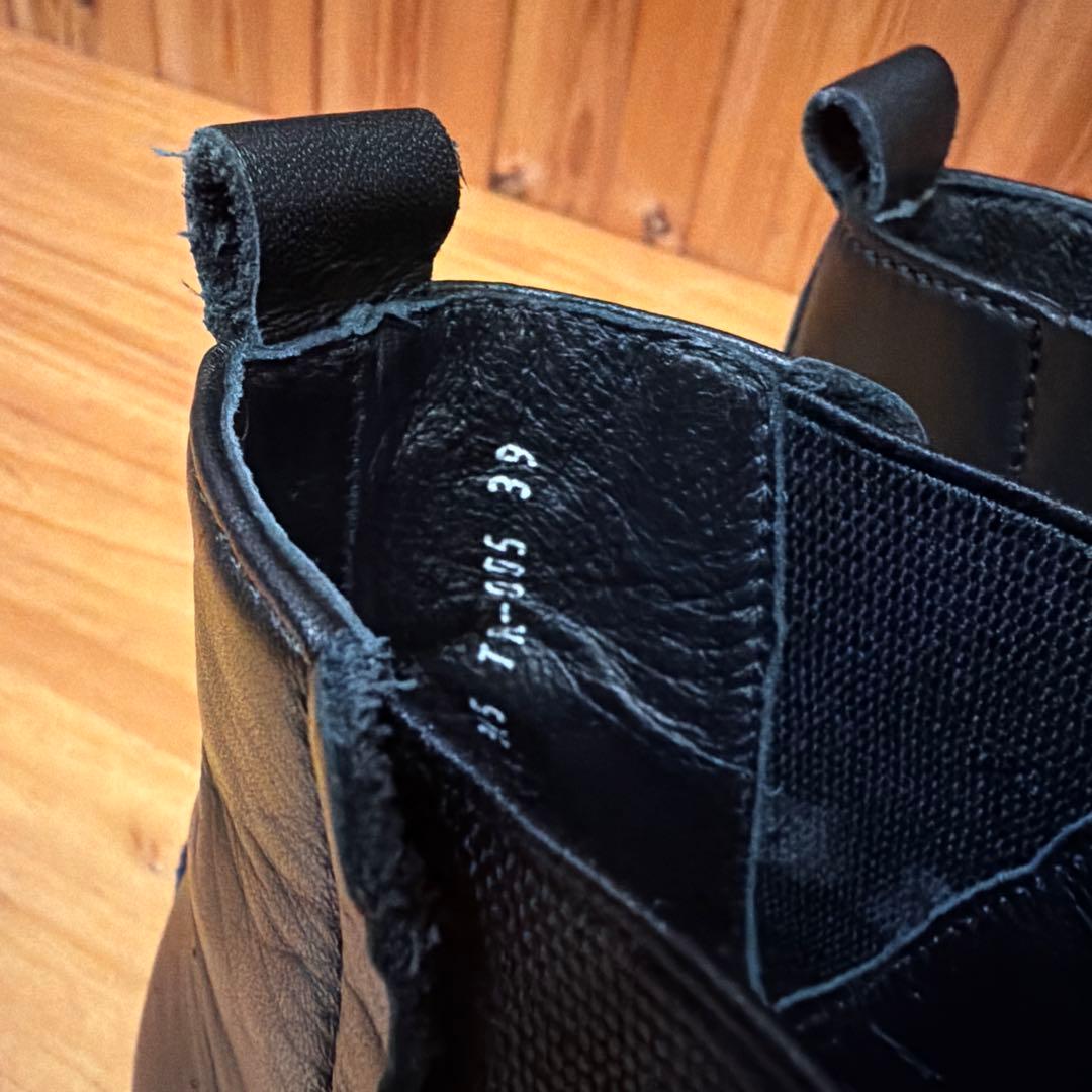 掲載2月末迄　ショセ トラベルシューズ サイドゴアブーツ 黒 39