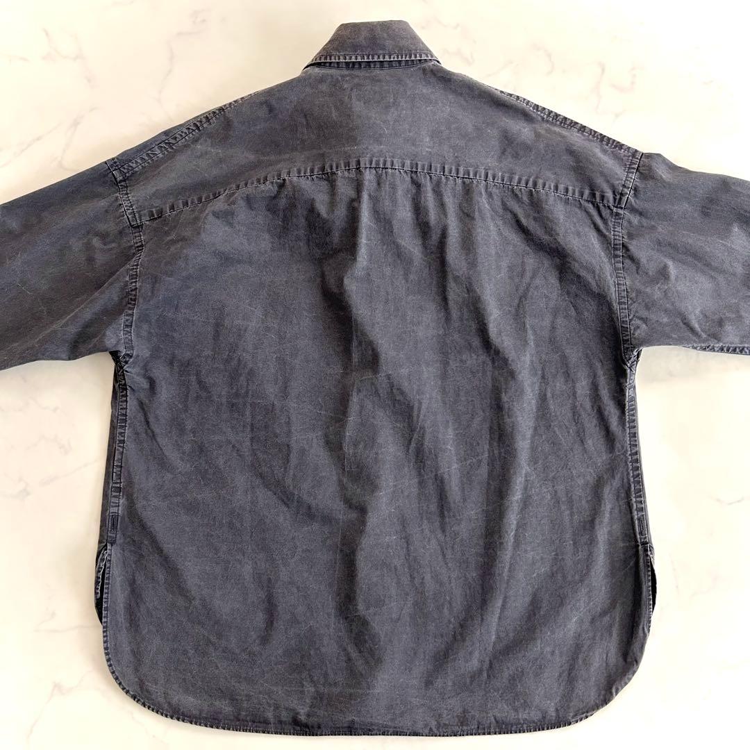く*ち様 マディソンブルー ウォッシュドアウトシャツ グレー 01 長袖 コット