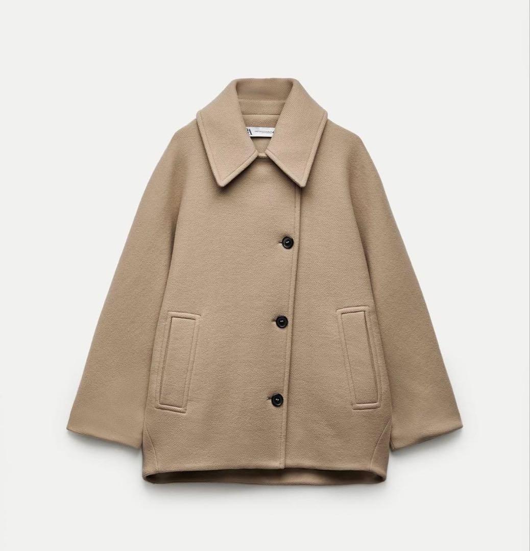 ZARA ショートウールブレンドコート　XS