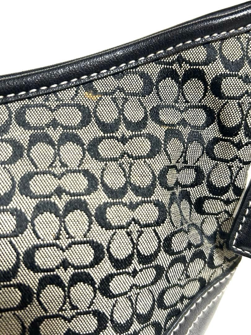 美品 コーチ COACH バッグ ハンドバッグ ミニ シグネチャー ブラック