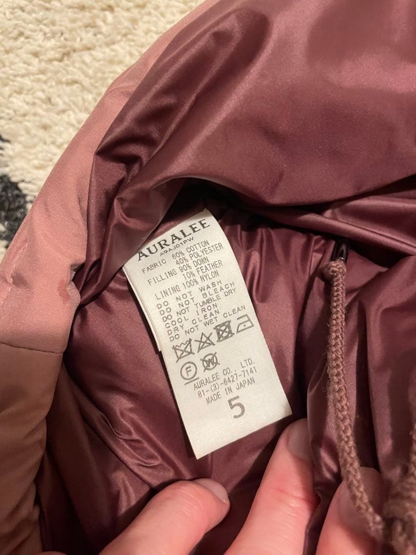 ジャケット・アウター AURALEE LIGHT FINX POLYESTER DOWN JACKET