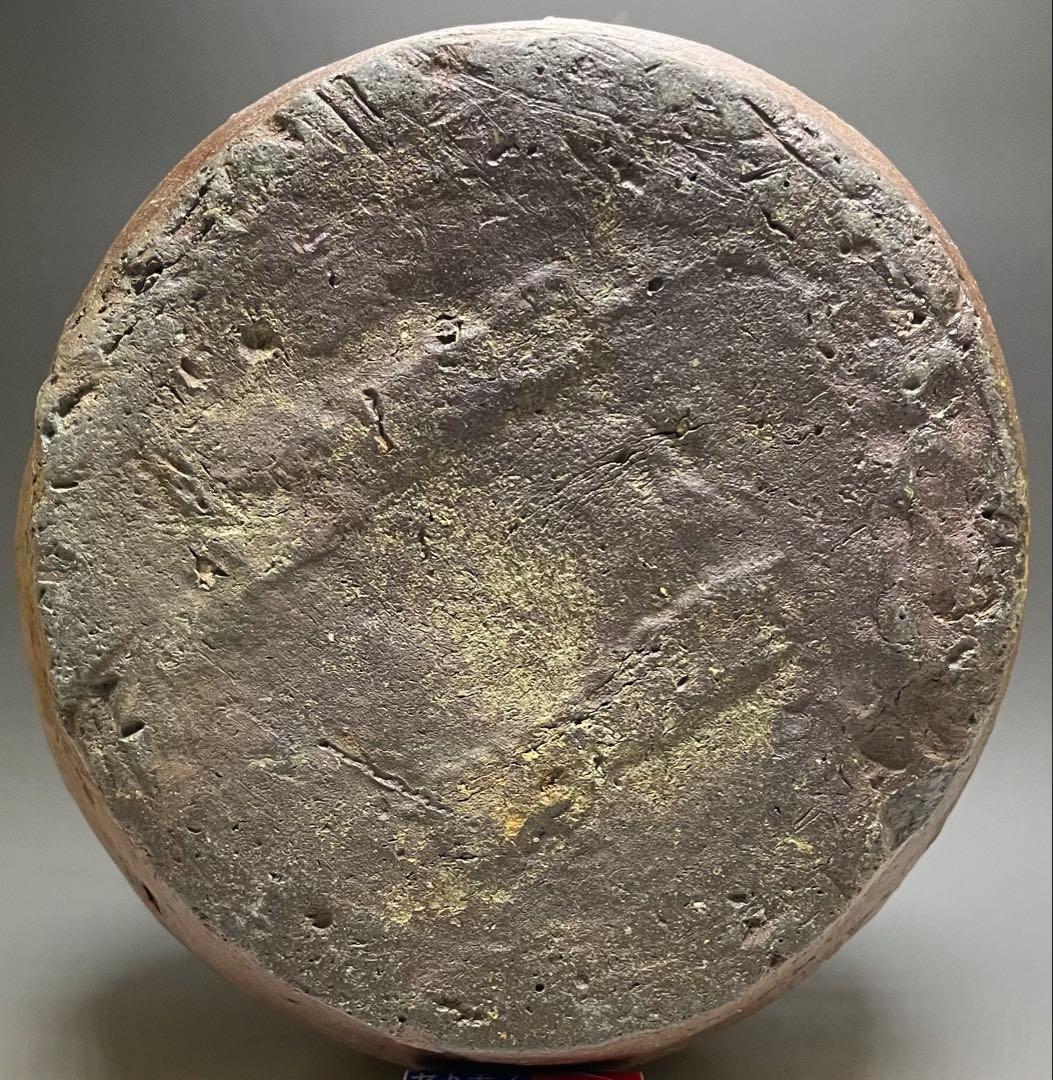 極メ　桂又三郎織　古備前　三耳壺　室町末期　下駄高台　鑑定書付　p9113