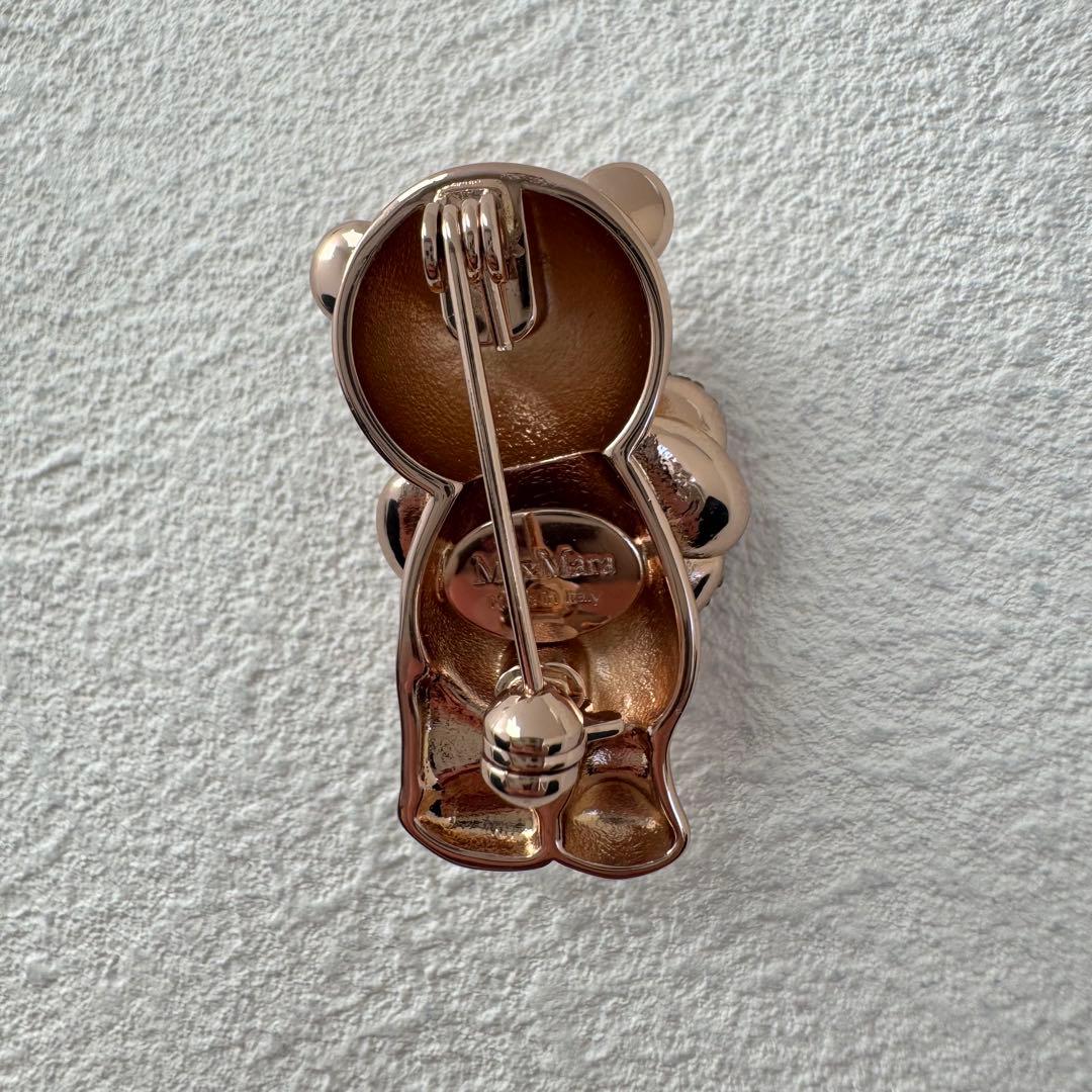 Max Mara 2026SS ブローチ クマ ラインストーン ゴールド