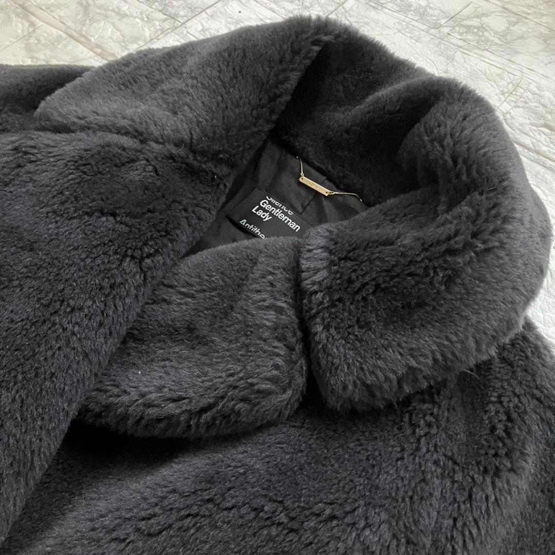 極美品◎23AW カオス ウールボアダブルコート スミクロ フリー